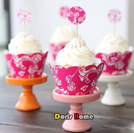 Free Shipping New Ceramic Cake Stand Hold 1 Cupcake For Wedding / Birthday Party Color Random 8pcs | Дом и сад