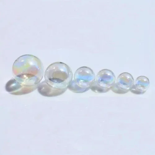 10mm Rainbow Glass Bubble Mini Clear Round Ball Beads Globe Bottle vial Pendant Charms DIY Craft Accessories 10pcs | Дом и сад