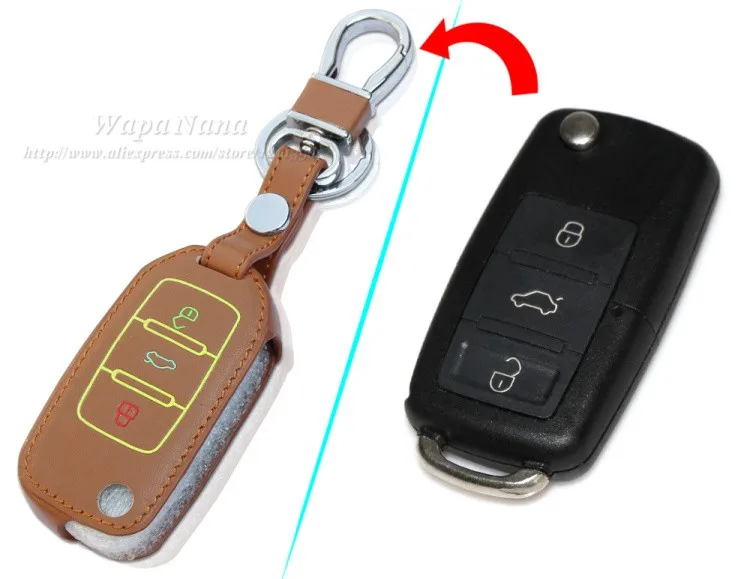 Светящийся кожаный чехол для ключей автомобиля для Volkswagen VW Polo Passat B5 B6 Golf 4 5 6 Jetta Mk6 Tiguan GOL Plus Eos Scirocco Beetle