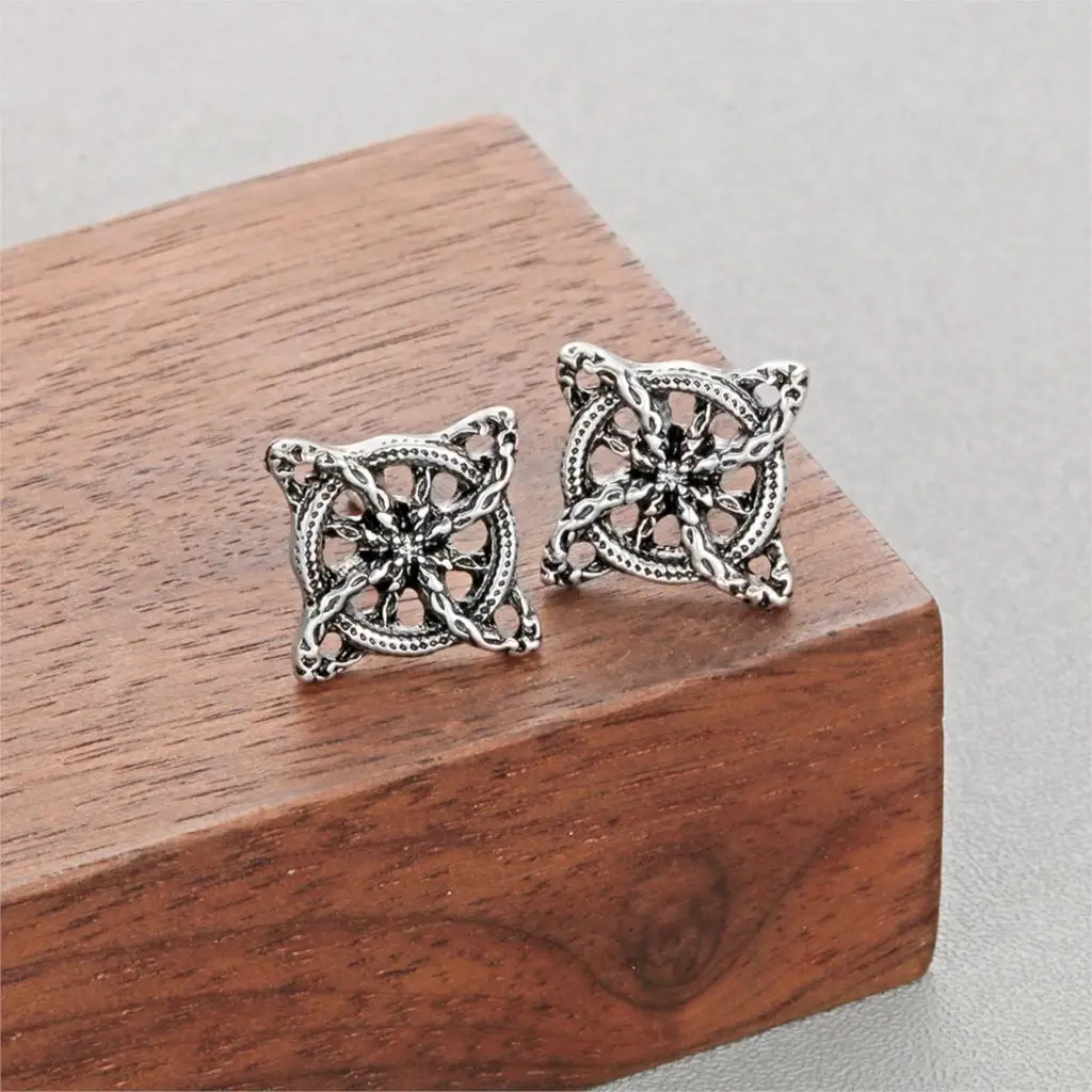 Серьги-гвоздики Cxwind в стиле панк папоротник цветок мужские славянские