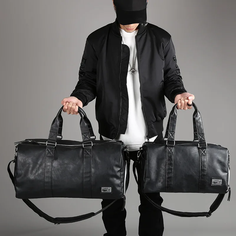 New Arrival Leather Travel Bags Luxury Men Large Capacity Male Shoulder Men's Handbags Vintage Duffle Fitness Bag | Багаж и сумки