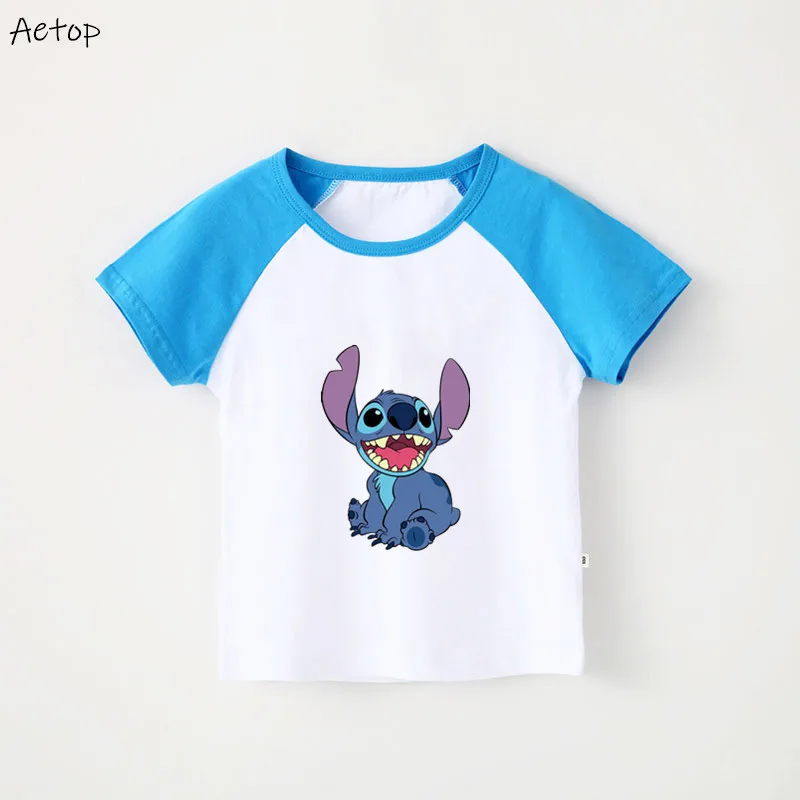 Футболка с героями мультфильмов детская футболка Lilo одежда для малышей рисунком