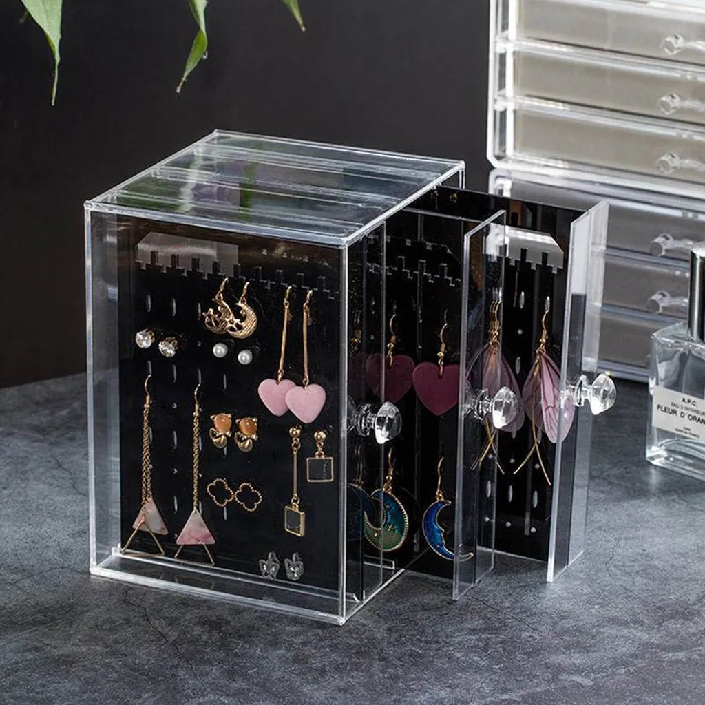 ISHOWTIENDA 3 дeвoчки мнoгoслoйнaя oдoгнyтый и прозрачные украшения Дисплей полка косметичка демонстрационная подставка держатель для сережек Дисплей подставки Прямая поставка