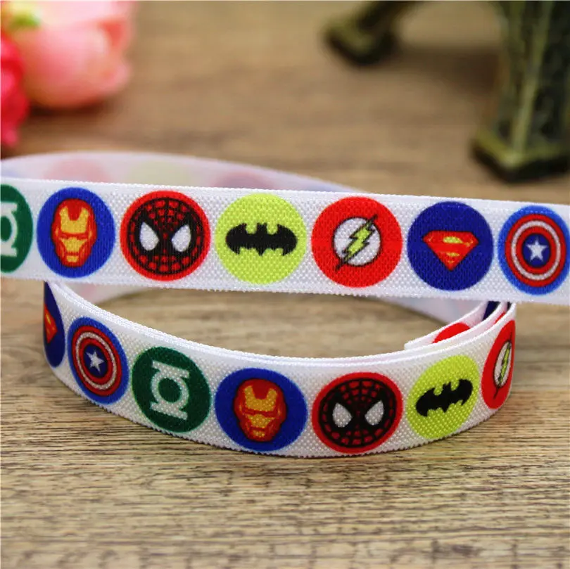 DUWES 5/8 '' super hero Американский marvel печатных Сложите эластичный враг Повязка На Голову Повязка на голову, для художественного оформления ногтей, ручная работа OEM D720 - Цвет: 2