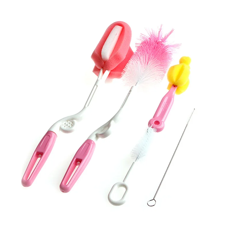 

5Pcs Baby Milk Feeding Bottle Brush Handly Portable Nylon and Sponge Tube Cleaner