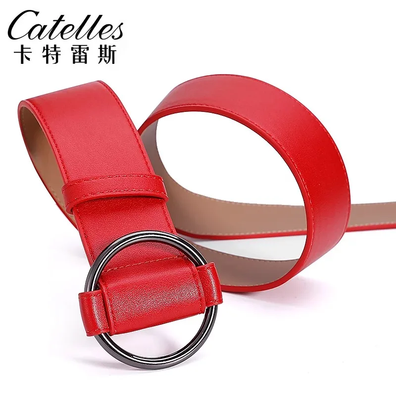 Catelles 2017 New Wide belt female leather cummerbund decoration skirt sweater black red wide strap female 4.8CM 5CM Belt