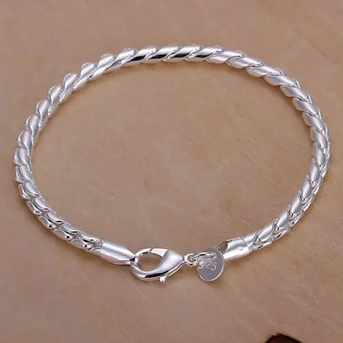 Fine Silver Plated Wholesale Jewelrys Hot Sale Factory Price Charm Free Shipping Fashion Small Twisted Line Bracelets H210 | Украшения и