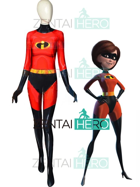 Бесплатная доставка 3D принт Женский Суперсемейка Elastigirl костюмы для