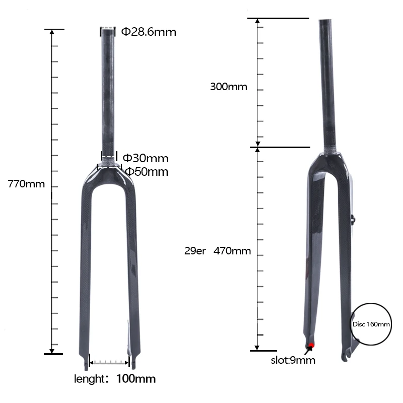 BXT 29er карбоновая MTB вилка Велосипедная 9 мм без логотипа прямая трубка 1 1/8 &quot bicicletas