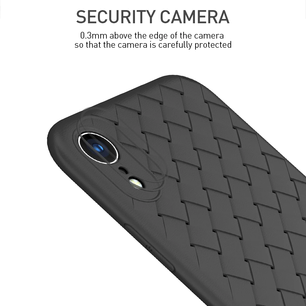 KEYSION Super Soft Phone Case For iPhone XR X Luxury Grid Weaving Cases XS Max Radiating Cover Silicone |