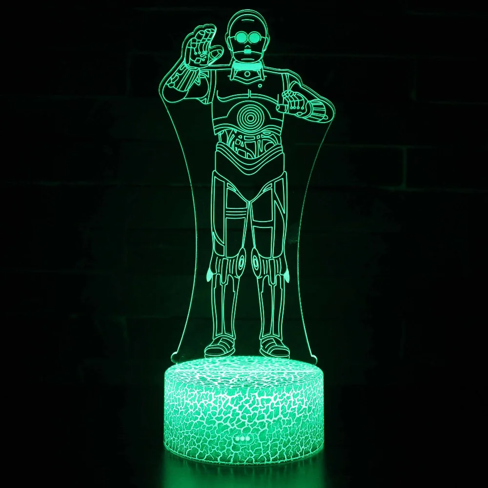 Светодио дный освещения робот стол ночника сенсорный Сенсор 3D светодио лампа