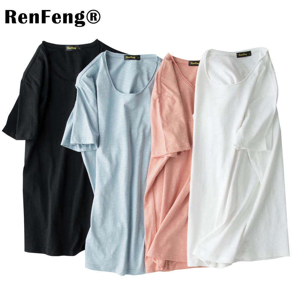 Летняя простая футболка толстовка из бамбукового хлопка дышащая мужская одежда