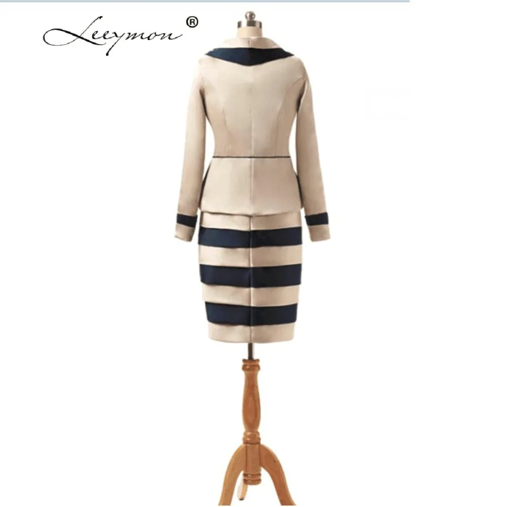 Leeymon плюс размер Striaght длина до колена мать невесты Платья с жакетом 3/4 рукава Constrast
