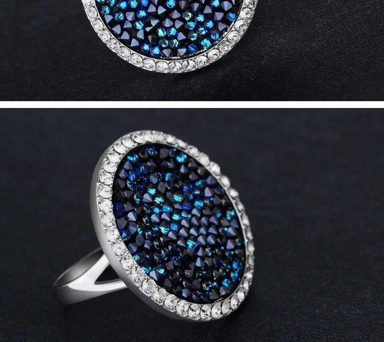 Cdyle Blue Gem женские украшенные кристаллами женские круглый в винтажном и ретро стиле Вечерние геометрические металлические классические новые