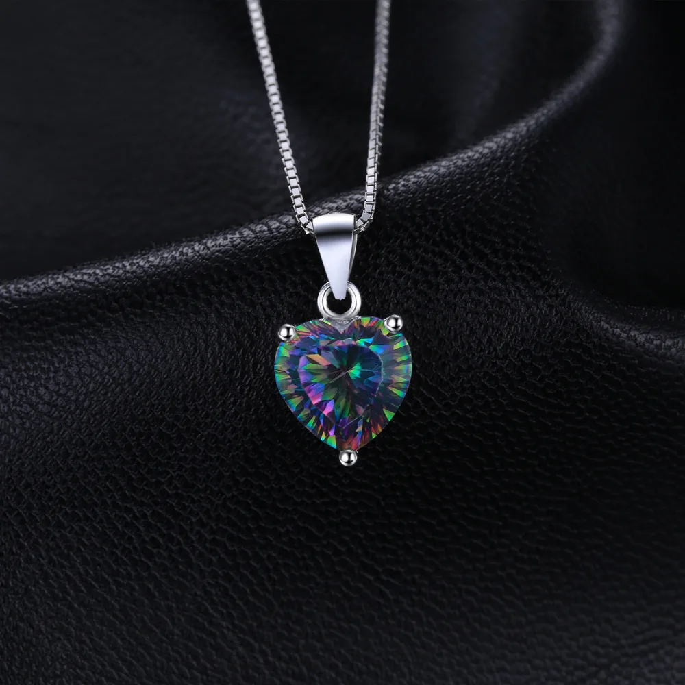 JewelryPalace 4ct Rainbow Fire Mystic Topazs Pendant Solid 925 Sterling Silver Vintage Jewelry Heart Brand New |