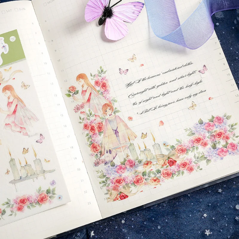 

1 pcs elven song series sticker DIY diary album decoration stickers scrapbooking planner label Scrapbook stickers