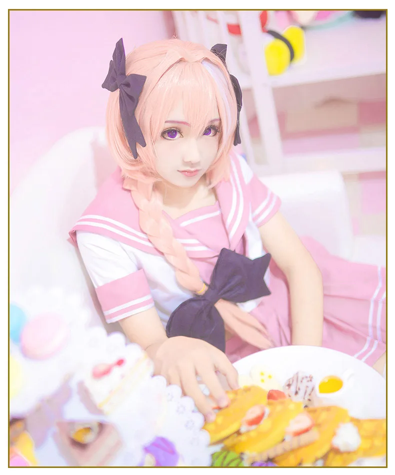 Fate Grand Order Astolfo FGO Розовый Косплей Костюм Полный комплект женское платье