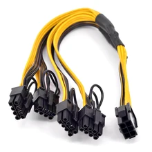 PCIe GPU 6pin 1 to 4 way 6+2Pin Female to Male Extension Cable PCI-e Graphics card 6Pin to 8pin power supply Port Multiplier