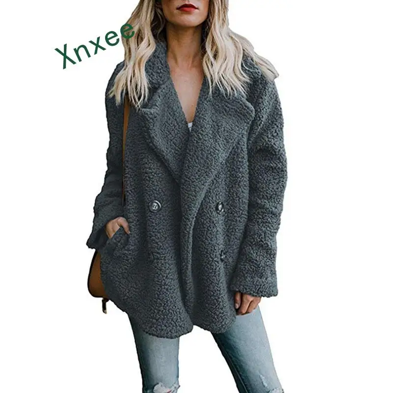 Xnxee 2019 женская теплая куртка из искусственного меха зимняя модная Толстая Тедди