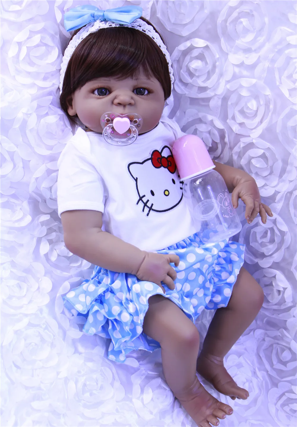 Кукла reborn Bebe 22 дюйма силиконовая для всего тела детские куклы игрушки девочек