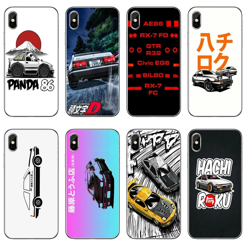 Initial D Ae86 роскошь для Apple iPhone 8 7 plus 6s 6 plus X XR XS Макс SE 5S 5c 5 4S 4 ТПУ Мягкая Телефон Чехол