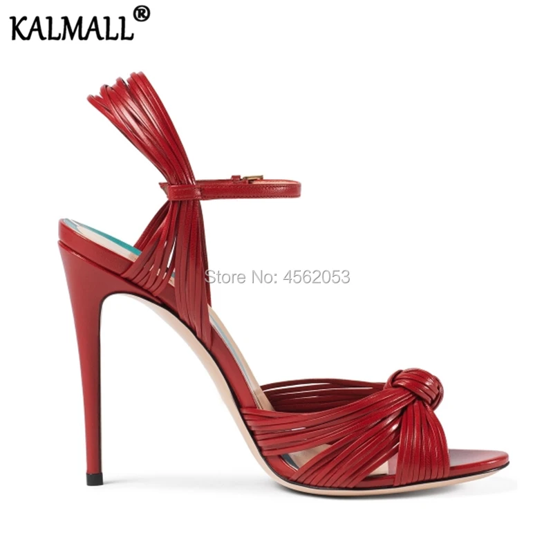 KALMALL/золотистые черные красные розовые зеленые сандалии с узелками Sandalia Feminina