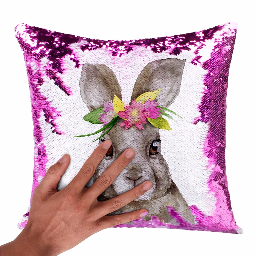 Decorative Double-sided Sequins Pillow Case Fashion Lovely Pillowcase Bed Home Covers Suede Cases 40x40 cm | Дом и сад
