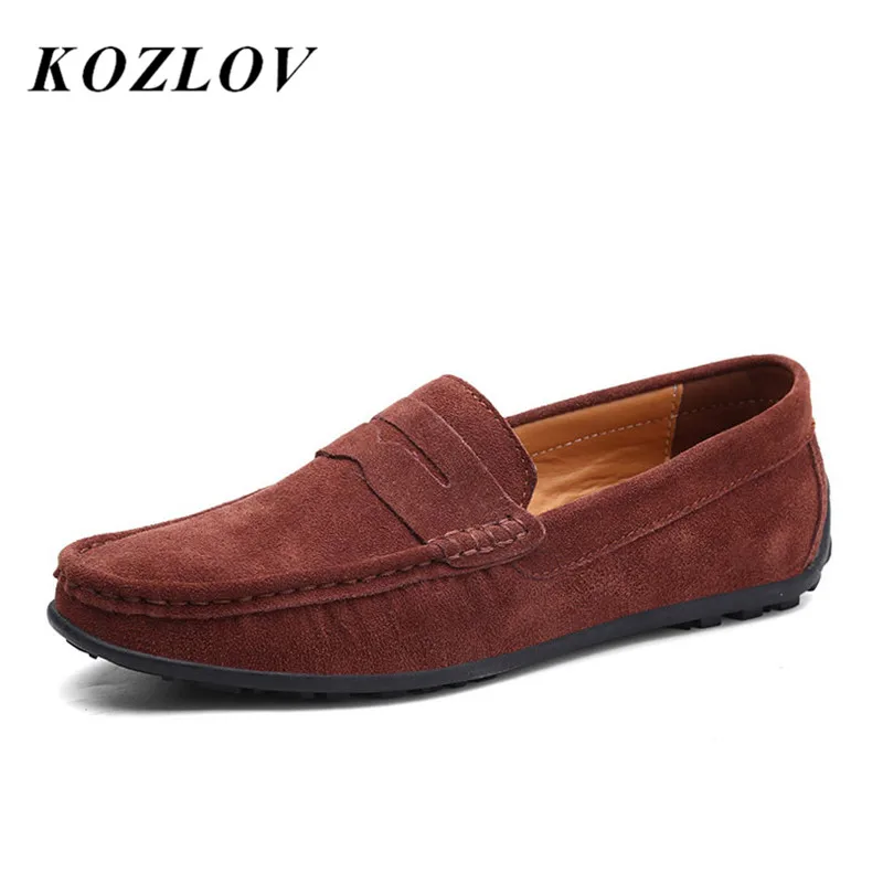 KOZLOV/мужская повседневная обувь из замши; люксовый бренд; ; мужские лоферы; модная обувь для вождения; слипоны; мокасины для мужчин; большие размеры; Skor