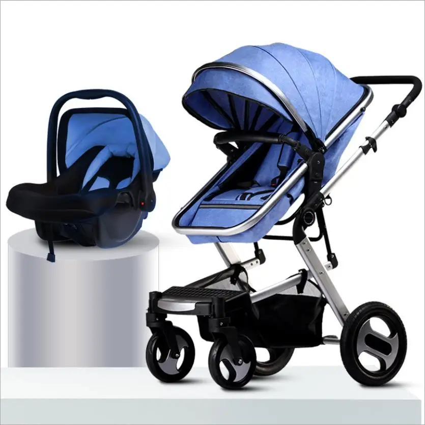 Армейский зеленый IIILOVEBABY/Детская Коляска 2 в 1, детская коляска, легкий складной ремень для переноски, сиденье для лежа, популярная детская коляска на четырех колесах для мамы - Цвет: Армейский зеленый