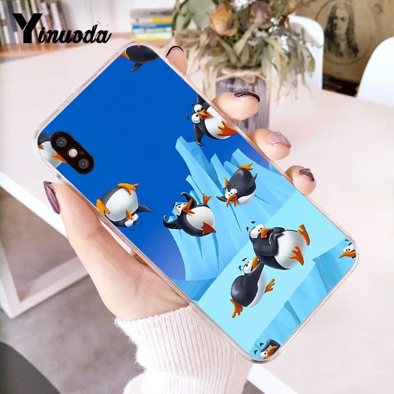 Yinuoda милый мультфильм животных пингвин Новинка чехол для телефона Fundas для iPhone 5 5Sx 6 7 7plus 8 8Plus X XS MAX XR Fundas Capa