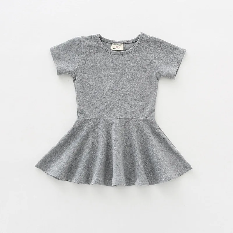 Kids Girls Cotton Ruffle Short Sleeved Dress Large Swing Baby Fashion Clothes | Детская одежда и обувь