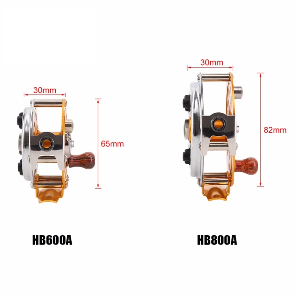 Нахлыстовая Рыболовная катушка HB 800 высокопрочная металлическая деревянная Hnadle