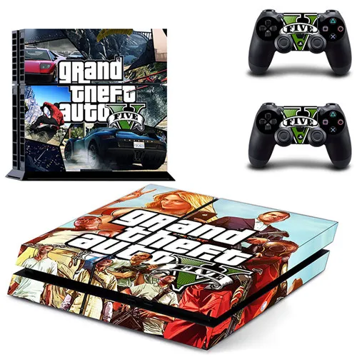 Grand Theft Авто V GTA5 наклейка для PS4 стикеры Наклейка Винил для sony Playstation 4 консоли и 2 Пульты ДУ игровых приставок наклейка для PS4 - Цвет: DPTM0361