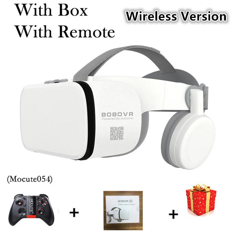 With Box 054 Remote Bobo VR Bobovr Z6 стерео веар вр виар шлем 3D видео очки виртуальной реальности для iPhone Android смартфонов смартфона 3 D VR умные игр смарт дополненной телефона комплект видеоочки с экраном контролерами дополненная - Цвет: With Box 054 Remote