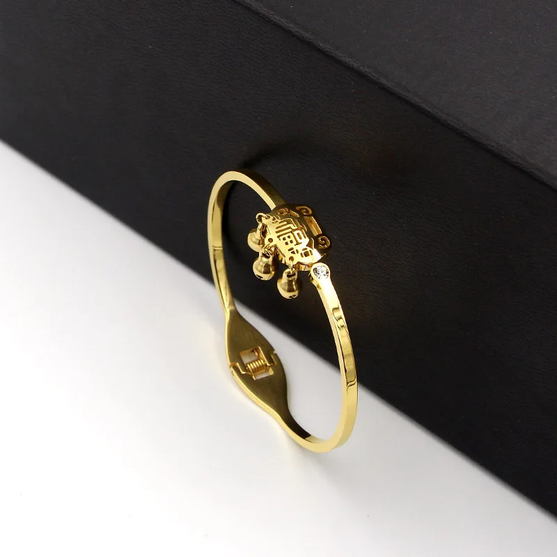 YUN RUO 2018 Vintage Longevity Lock Bangle Rose Gold Color Women Birthday Gift Titanium Steel Jewelry Never Fade Free Shipping | Украшения