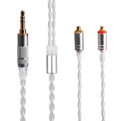 mmcx 3.5mm 4 ядра кабель MMCX для Shure SE215 SE535 SE846 2 pin для ZS10 ZST ZAR ES4 ZS6 наушники с украшением в виде кристаллов с серебряным покрытием 3,5/2,5/4,4 мм - Цвет: mmcx 3.5mm