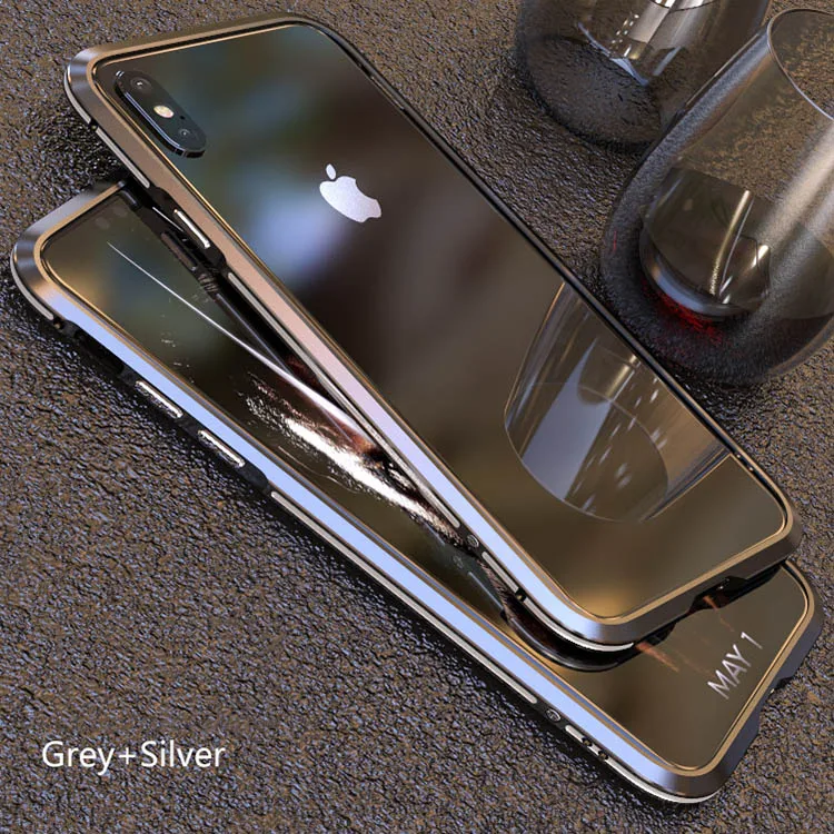 Grey Silver LUPHIE для iPhone XS Max чехол Роскошный тонкий милый жесткий металлический алюминиевый сплав защитный чехол-бампер для телефона для iPhone XR чехол - Цвет: Grey Silver