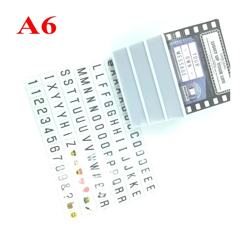 DIY Tic светильник коробка A4 A5 A6 буквы цифры светодиодный ночной Светильник фигурки