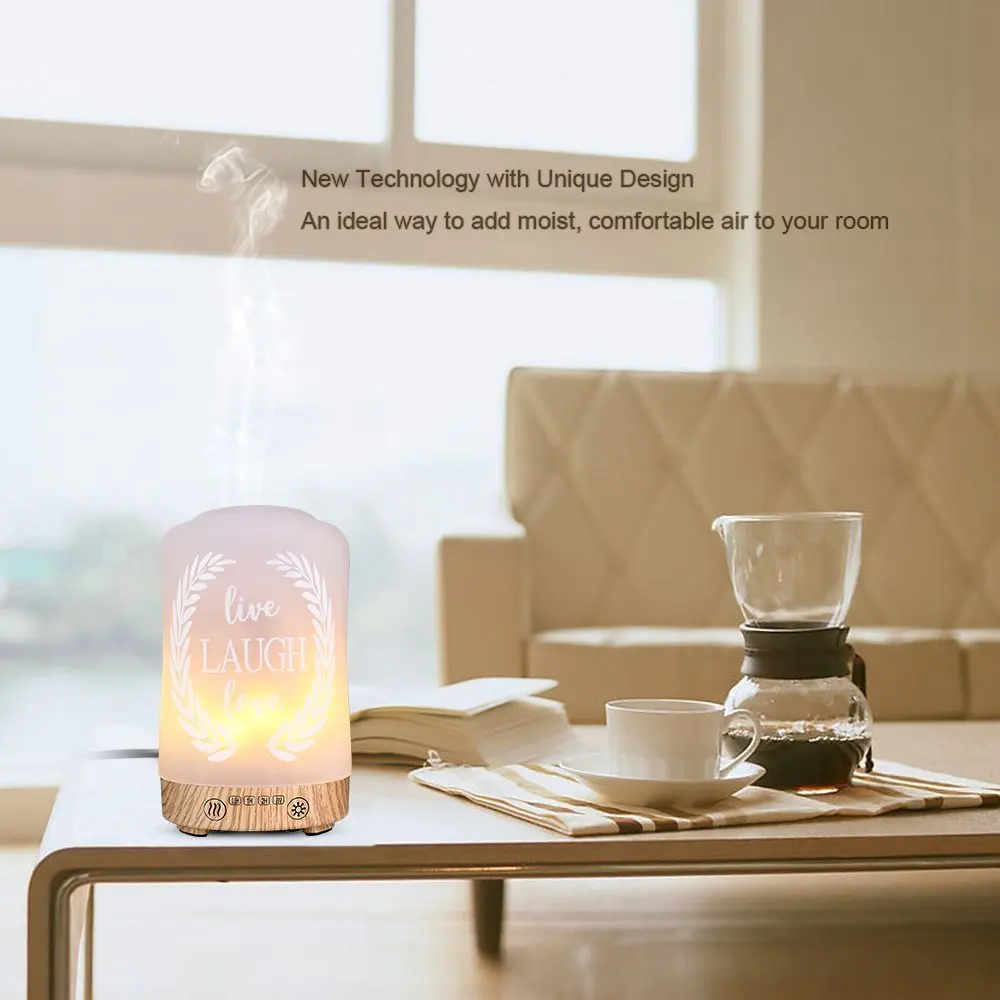 Flame Fire Effect 100ml Aromatherapy humidifier essential oil diffuser Ultrasonic quiet For Home Office Living Room Spa Yoga | Бытовая