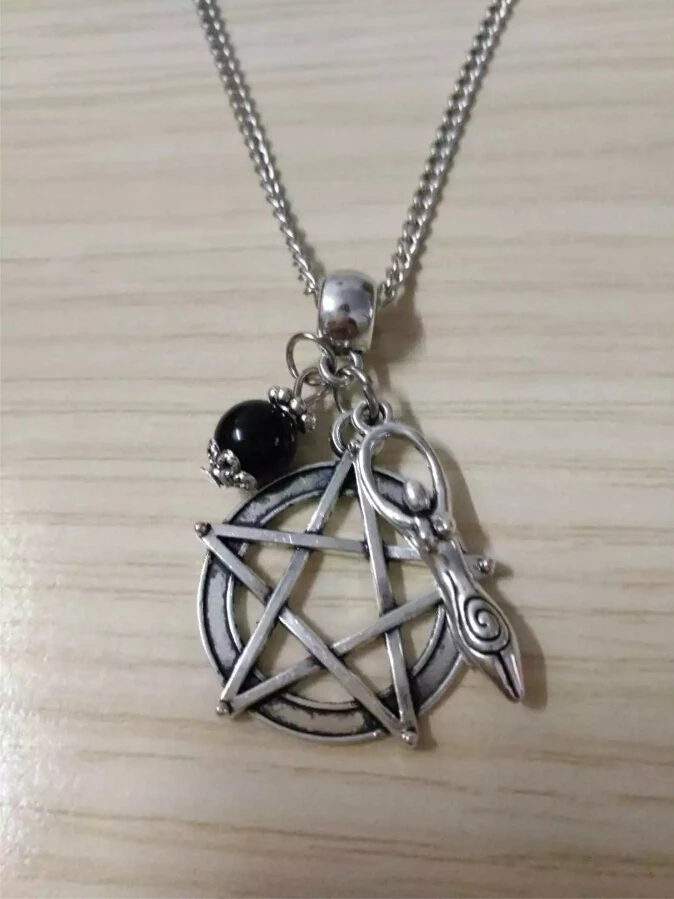 

Fashion Jewelry Summer style Vintage "Goddess-Pentagram-Beads"Charms Pendant Statement Necklace Gift 37