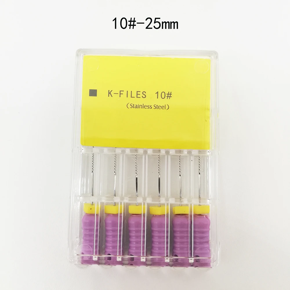 8 packs 8#-40# 25mm Dental K Files Root Canal Dentistry Endodontic Instruments Dentist Tools Hand Use Stainless Steel