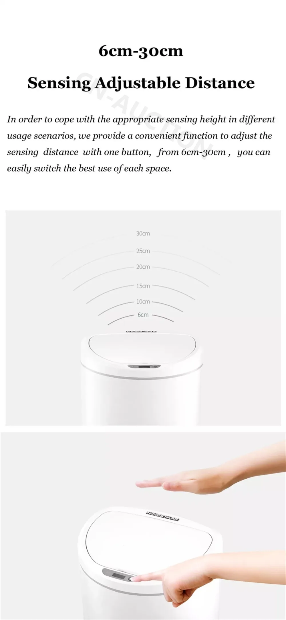 Xiaomi NINESTARS Смарт Сенсор мусорный бак 10L автоматический индукционный бесшумный Бесконтактный мусорный контейнер для Дом Офис Кухня Применение