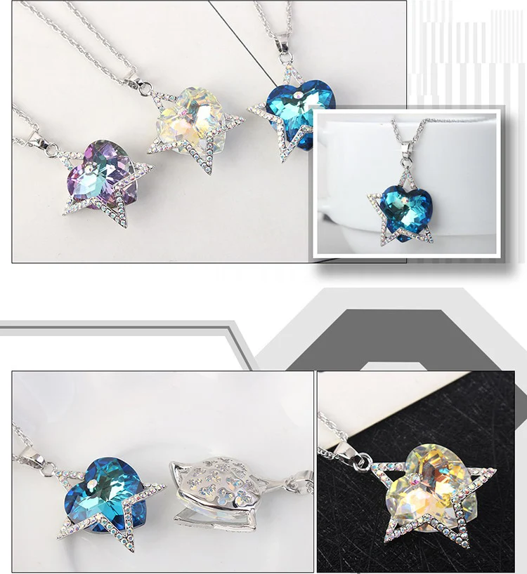 SPCLUB кристаллами от Сваровски модное ожерелье ювелирные изделия для женщин Кулон