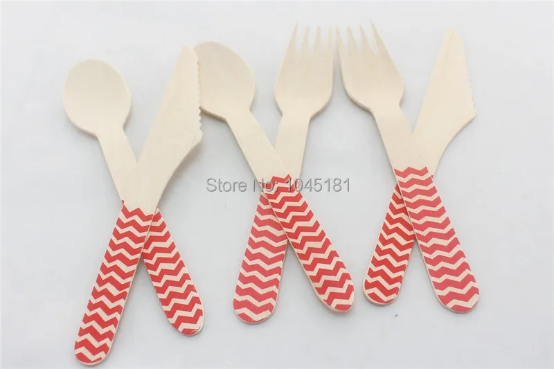 Одноразовые деревянные вилки и ложки ipalmay ножи бумажные тарелки для свадебной