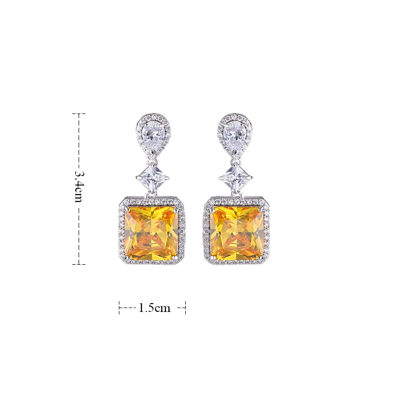 Новые модные серьги GAOLA с блестящими растениями и микрозакрепкой квадратными