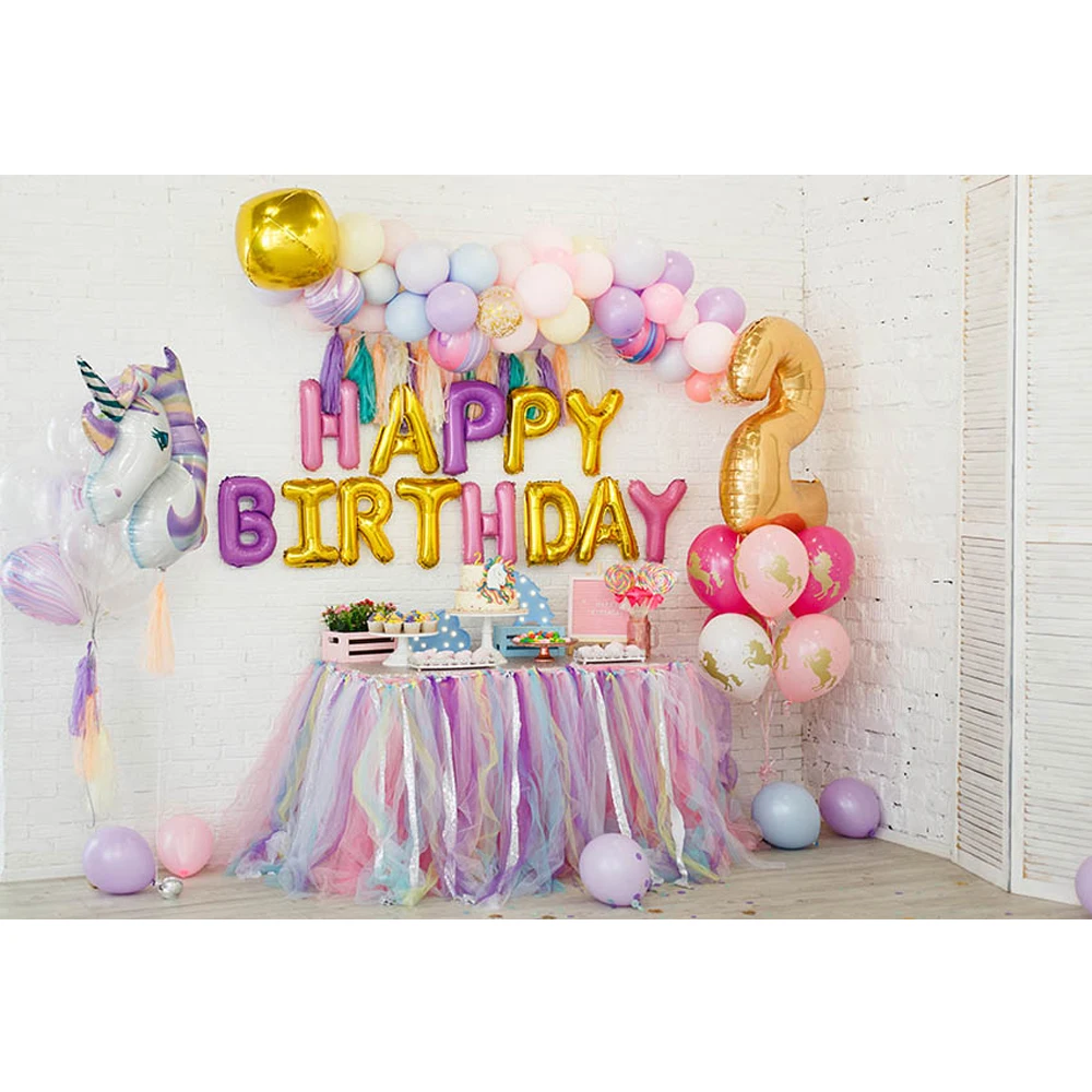 Принцесса Девочка 2 фон на день рождения Печатный десертный стол белый розовый