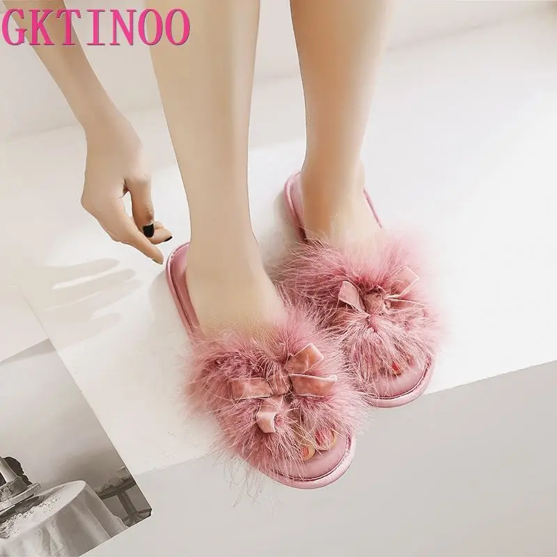 GKTINOO удобные женские домашние тапочки с открытым носком теплые 2019|Тапочки| |