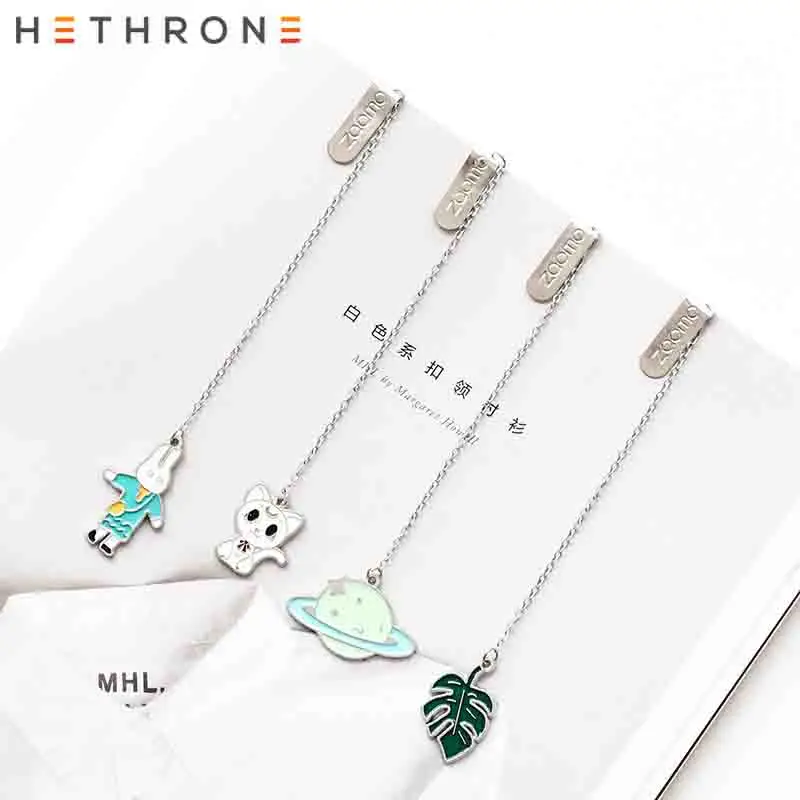 Hethrone 1 шт. милые Мультяшные животные металлический Единорог Закладка креативный кулон бумажный зажим ретро закладки для офиса Schoo канцелярские принадлежности