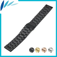 stainless steel watch band 18mm 20mm 22mm 24mm for mk folding clasp strap quick release loop belt bracelet black silver