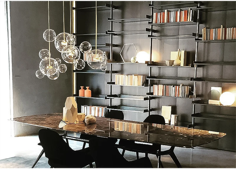 Clear Glass Ball Living Room Chandeliers Art Deco Bubble Lamp Shades Chandelier Modern Indoor Lighting Restaurant Chandeliers
